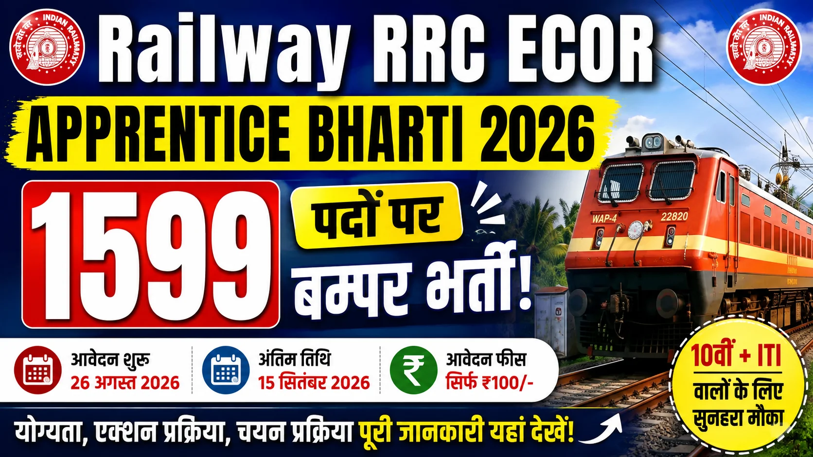 Railway RRC ECOR Apprentice Bharti 2026